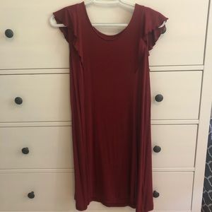 Cute dark red swing dress